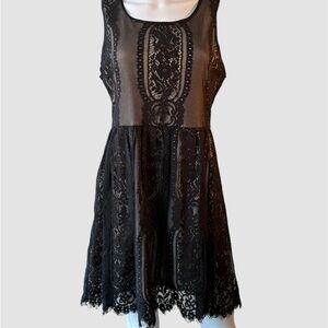 Altar'd State Black Lace over Nude Dress Size Large